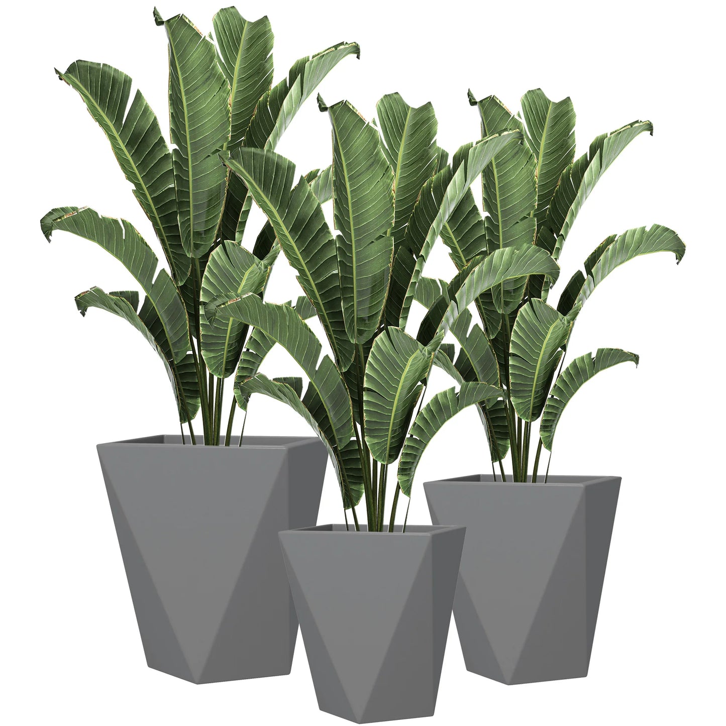 Premium Stackable Outdoor Planter Set With Drainage Holes For Garden