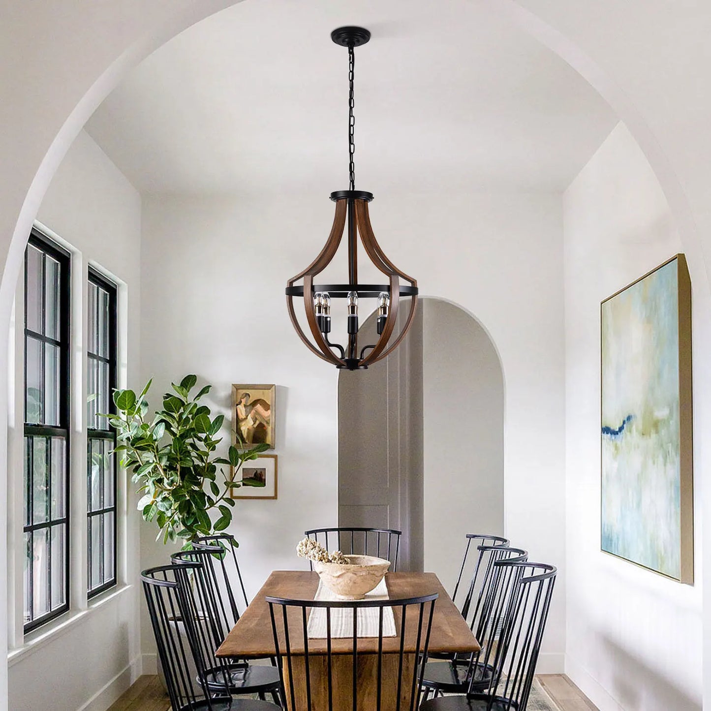 Modern Rustic Pendant Light Fixture For Kitchen And Dining Room