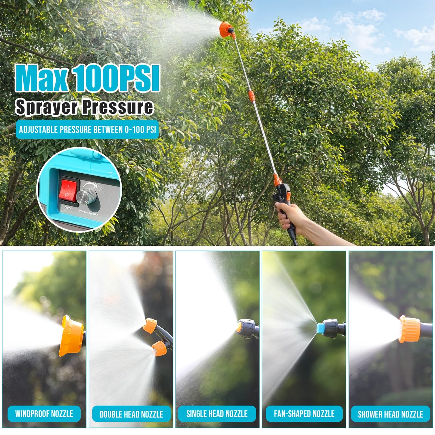 Rechargeable Electric Garden Backpack Sprayer With Battery And Charger