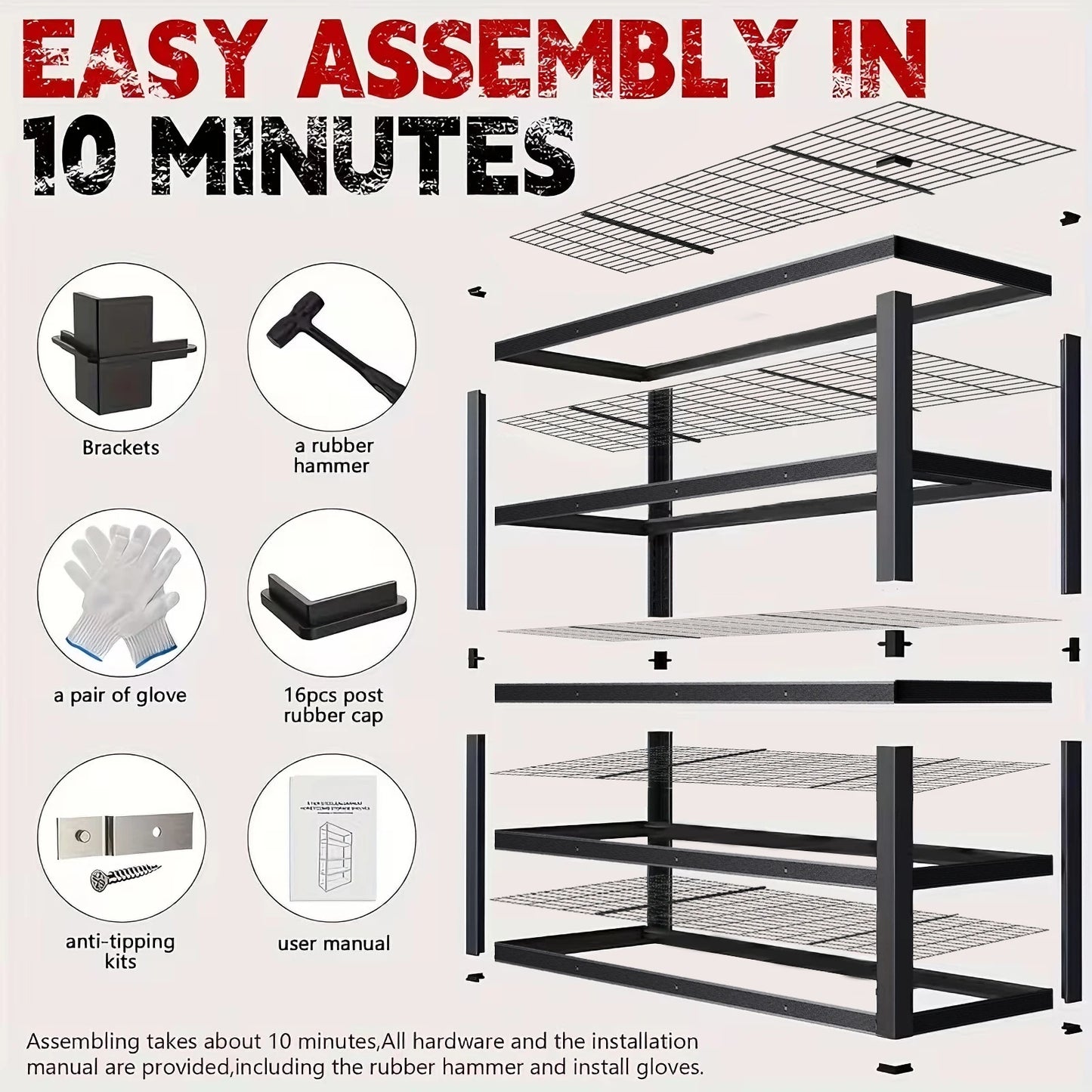 Heavy Duty Metal Storage Rack Industrial Style For Garage Warehouse