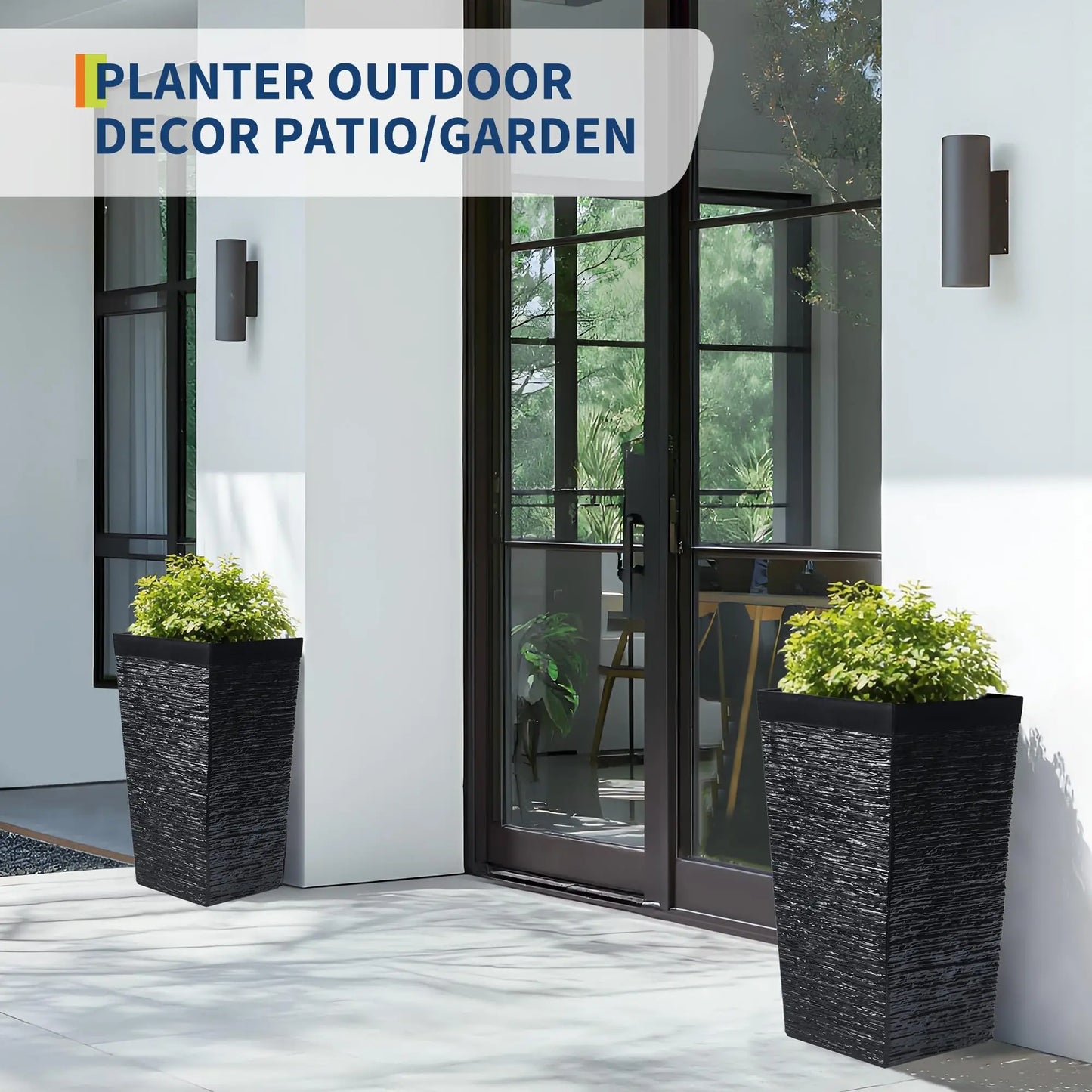 HiMISS Self Watering Tall Planters For Indoor Outdoor Use