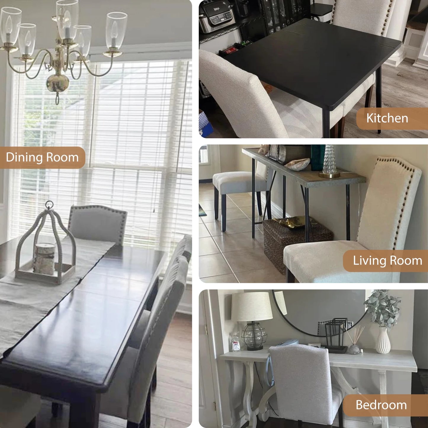 MCQ Fabric Dining Chairs With Upholstered Seats And Wooden Legs