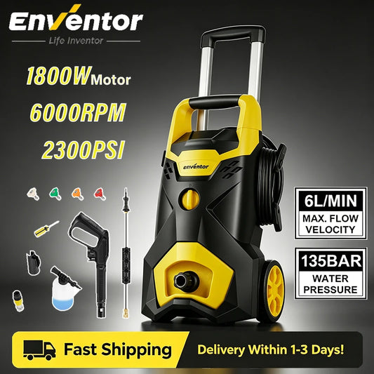 Enventor Portable Electric Pressure Washer For Car And Garden