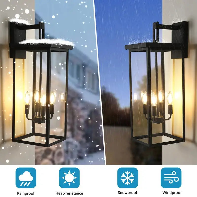 Modern Outdoor Weatherproof Wall Lantern For Front Porch