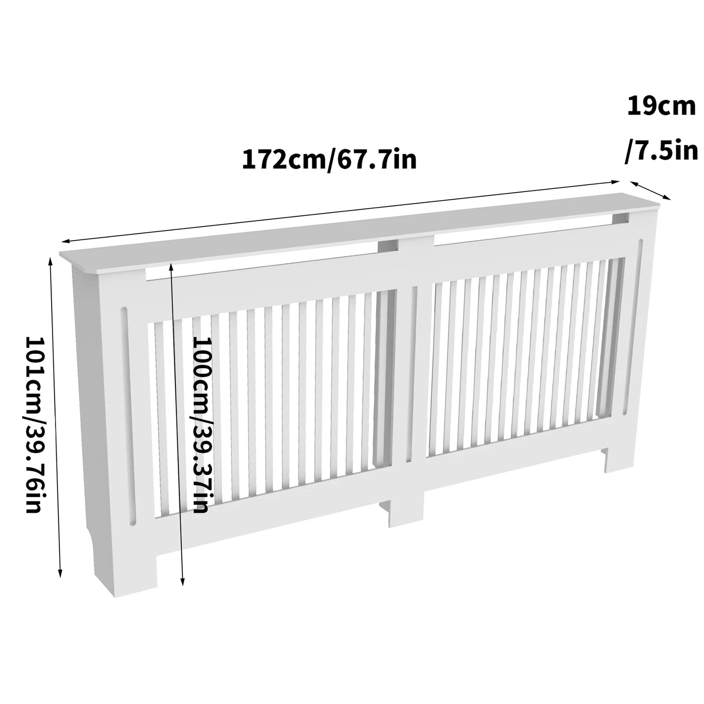 Modern Wooden Radiator Cover With Integrated Storage Shelf Unit