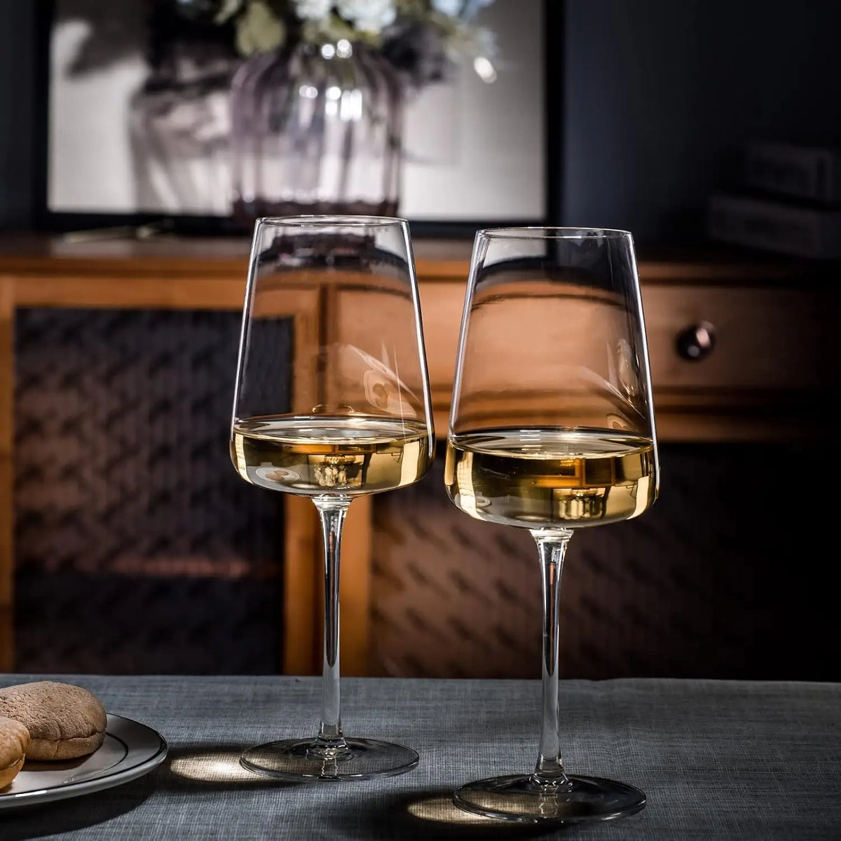 Classic Square Rim Wine Glasses Premium Long Stem Barware