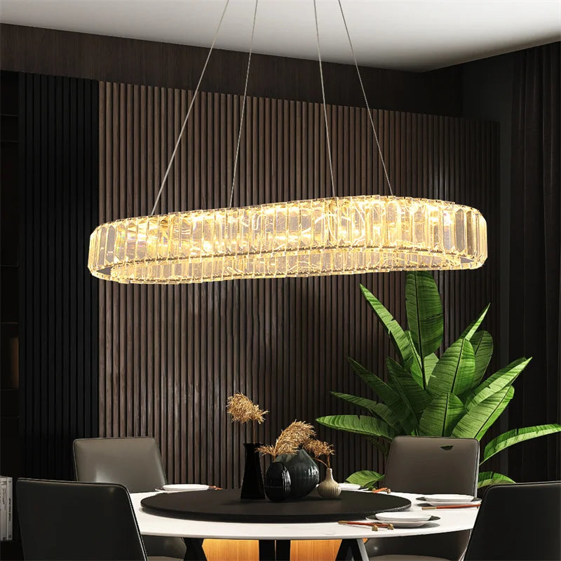 GreeLustr LED Modern Crystal Chandelier Pendant Ceiling Light Fixture