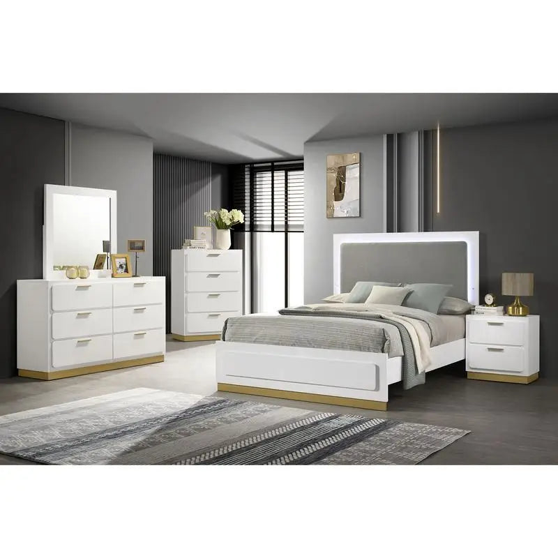 Premium Five Piece Bedroom Furniture Set Contemporary Style