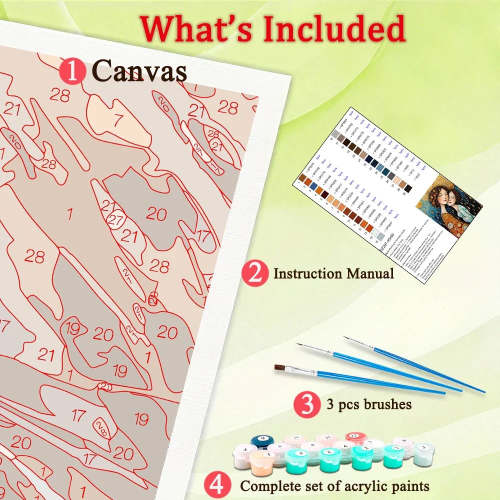 Adult Cartoon Woman Paint By Numbers Canvas Home Decor Kit