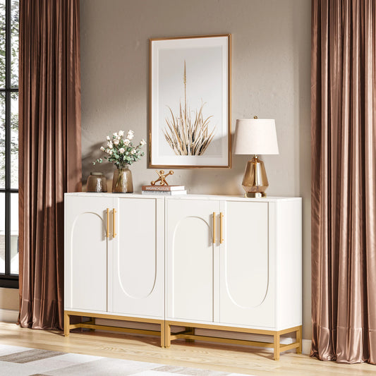 Tribesigns Modern Buffet Cabinet With Four Doors And Adjustable Shelving
