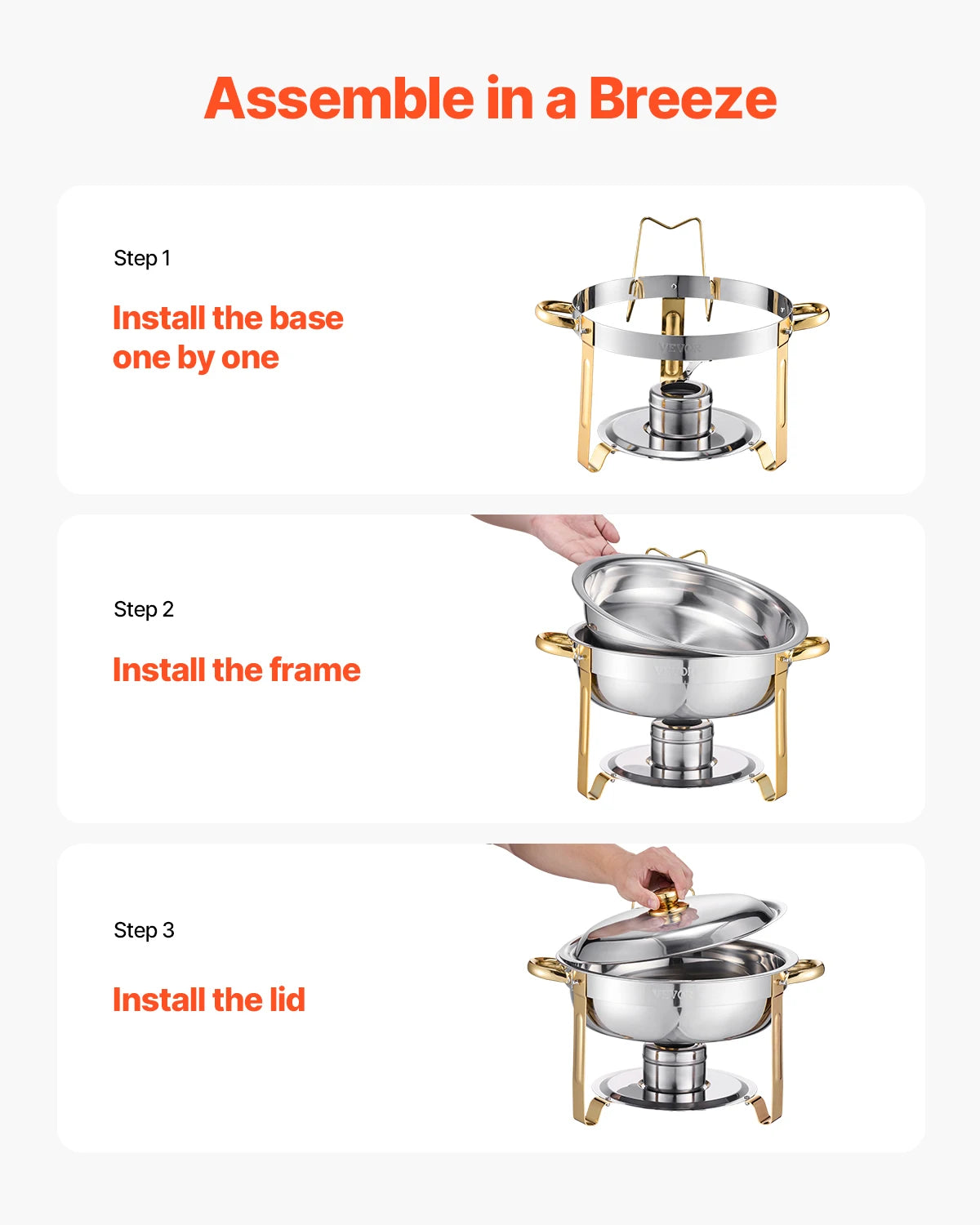 Succebuy Stainless Steel Chafing Dish Buffet Set Catering Warmer