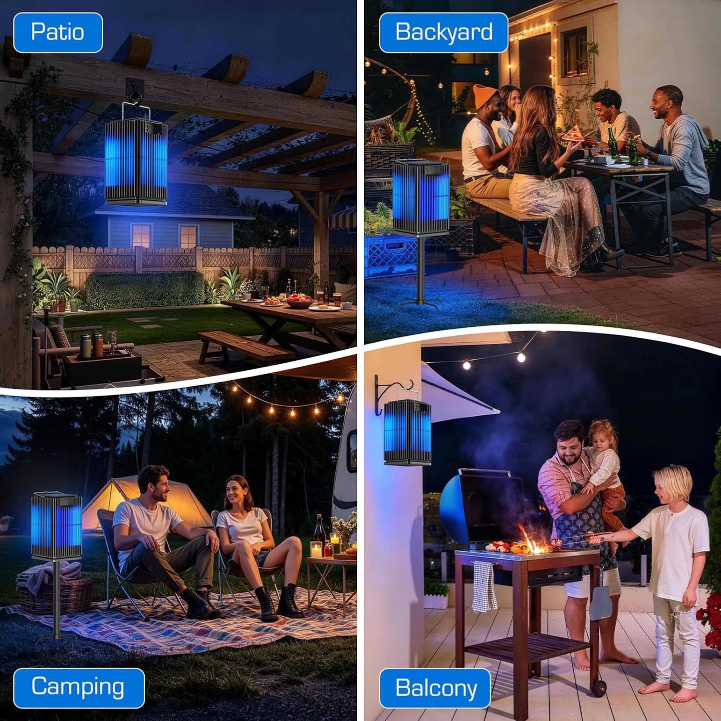 Solar Cordless Outdoor Bug Zapper With Night Light And Bracket
