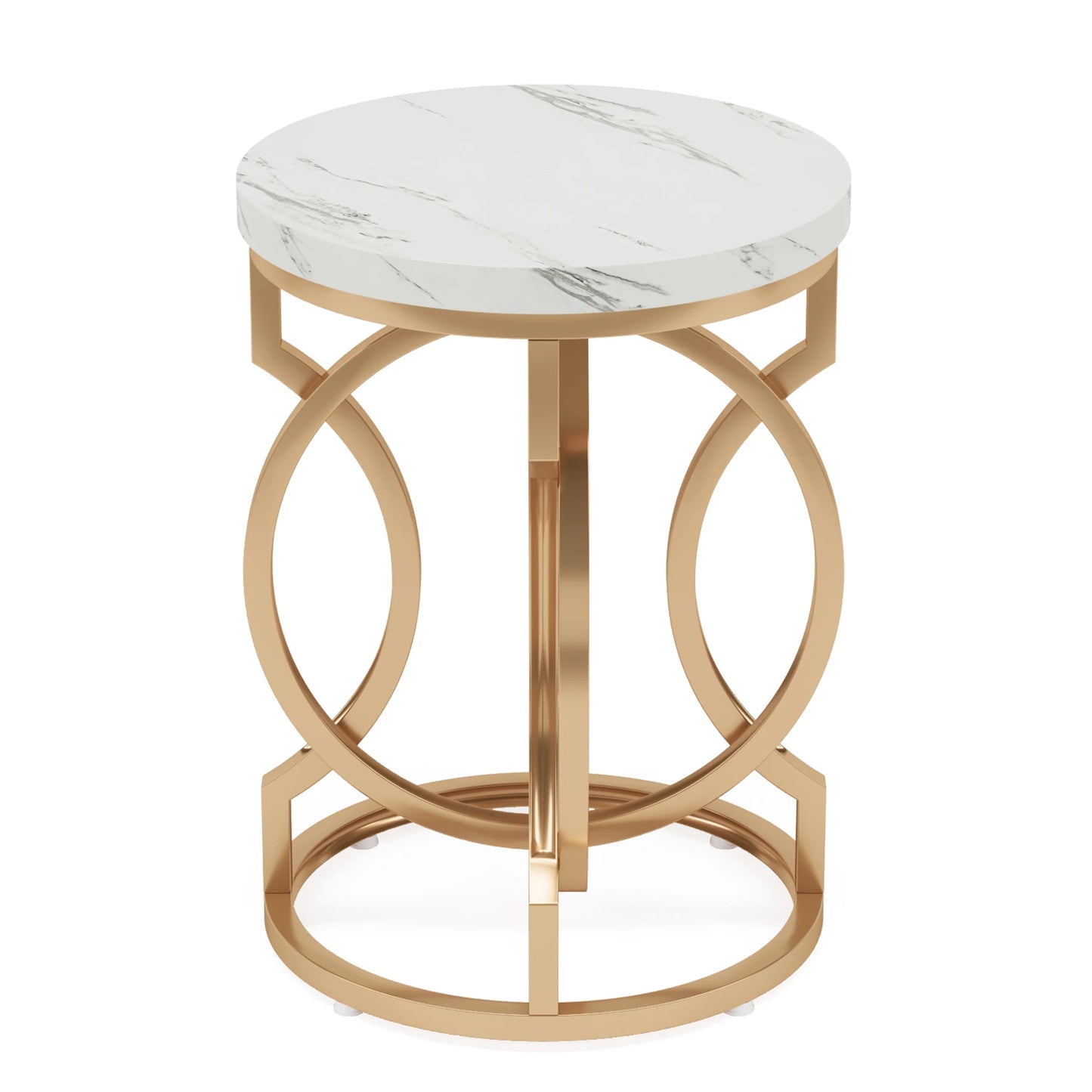 Tribesigns Modern Round End Table Thick Wood Top Crafted Base