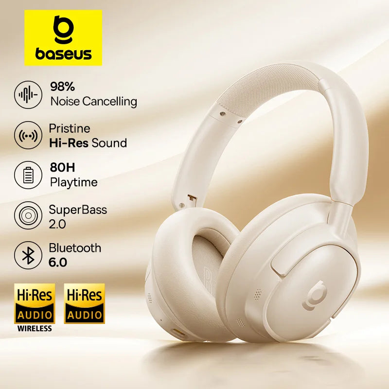 Baseus Wireless Bluetooth Headphones With Active Noise Cancellation