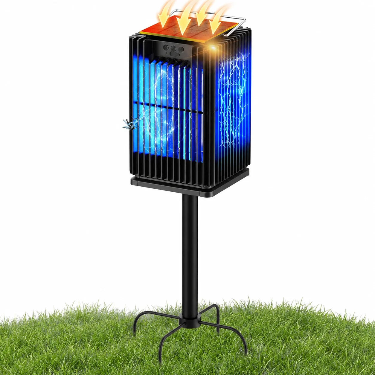 Solar Cordless Outdoor Bug Zapper With Night Light And Bracket