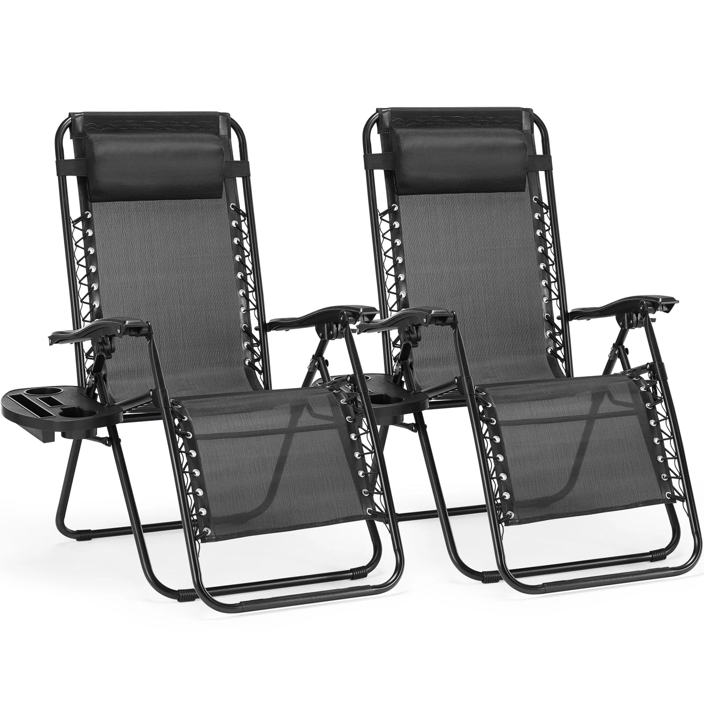 JHK Zero Gravity Outdoor Lounge Chair With Adjustable Pillow