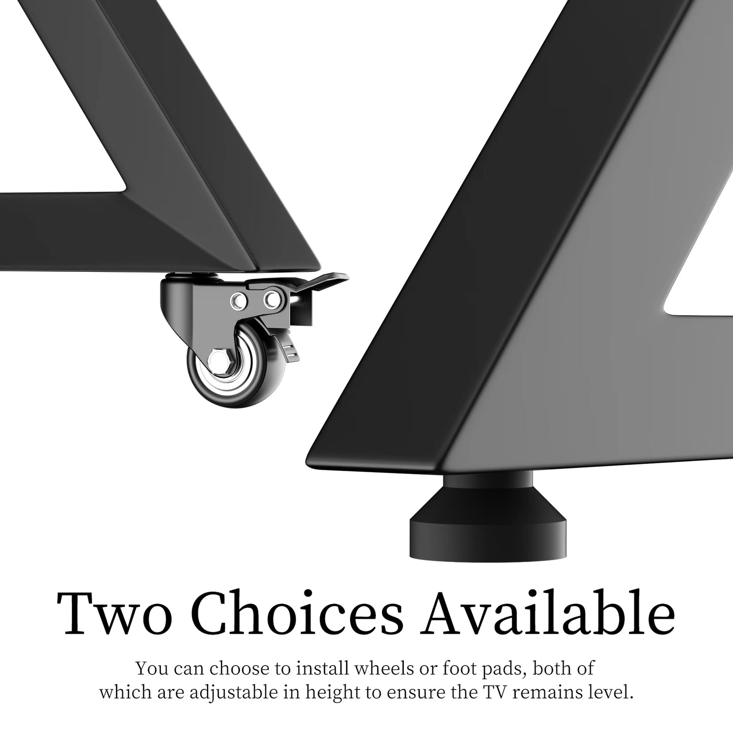 Unho Adjustable Height Rolling TV Floor Stand Mount Bracket