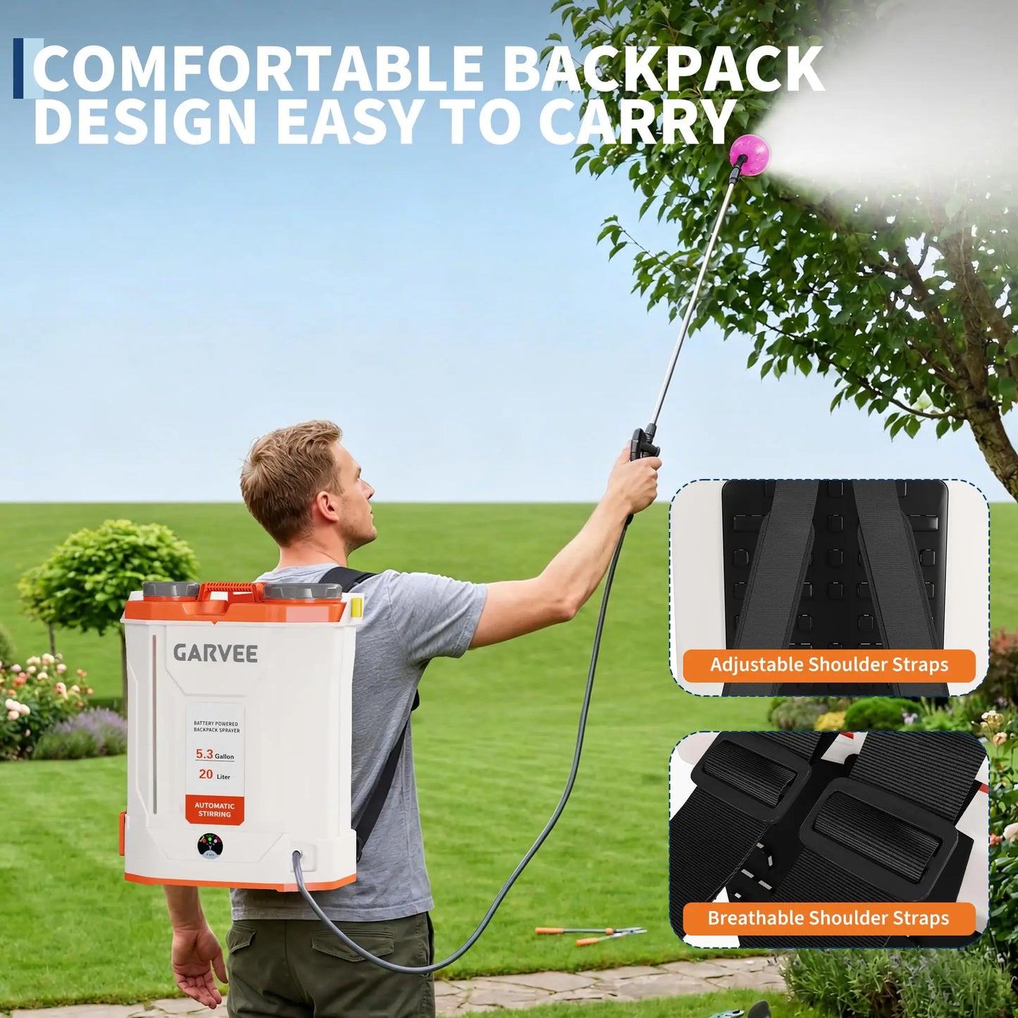 HiMISS Cordless Backpack Sprayer For Garden And Lawn Control