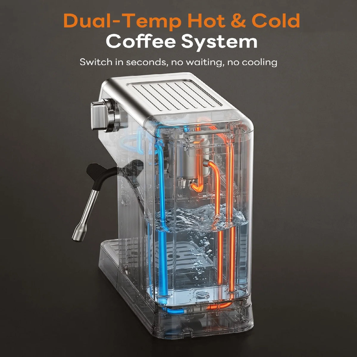 Stainless Steel 20 Bar Espresso Maker With Touchscreen Milk Frother
