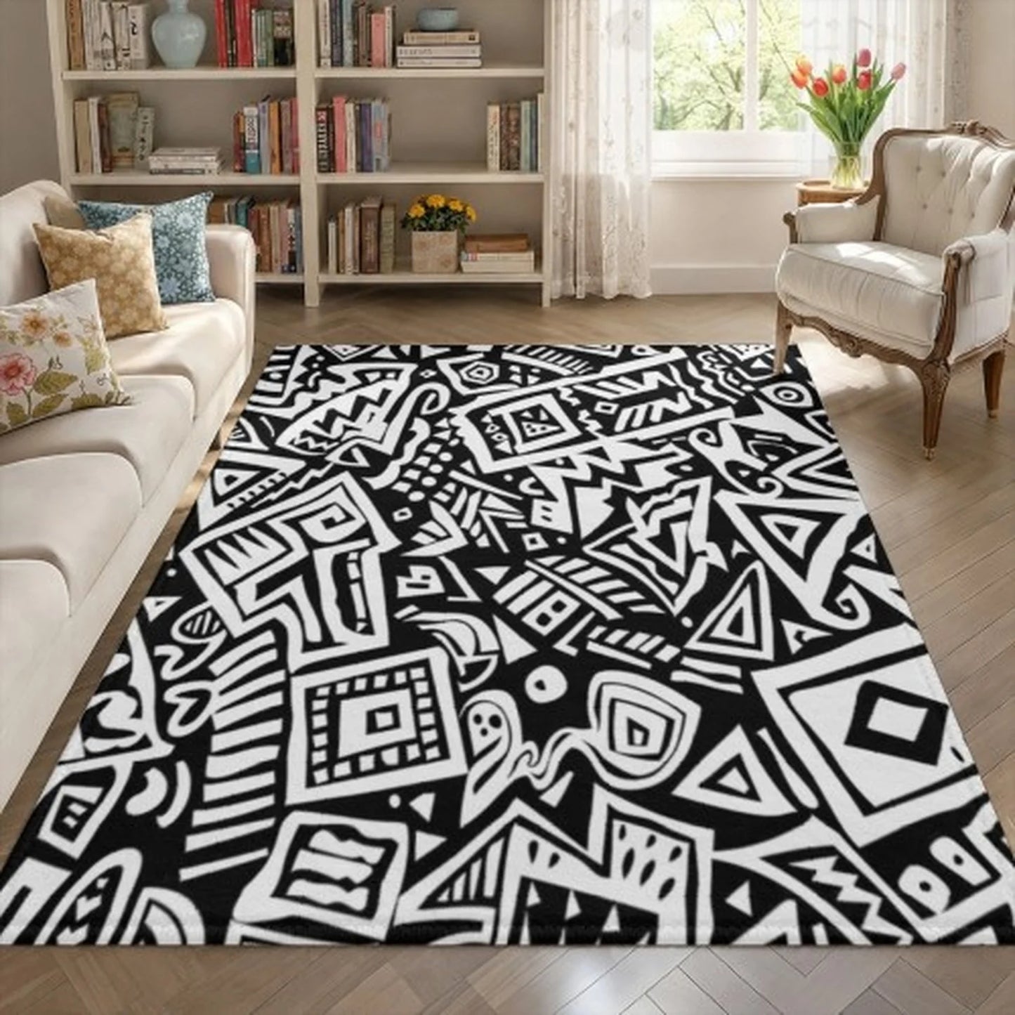 Modern Abstract Tufted Area Rug For Contemporary Living Room Decor