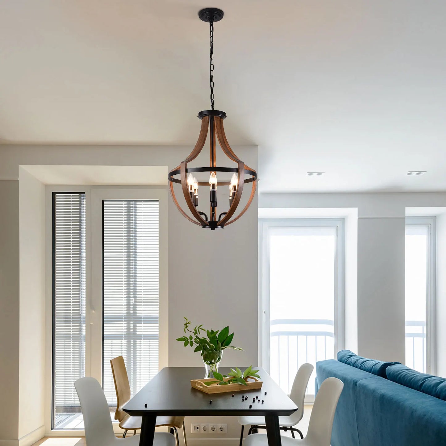 Modern Rustic Pendant Light Fixture For Kitchen And Dining Room