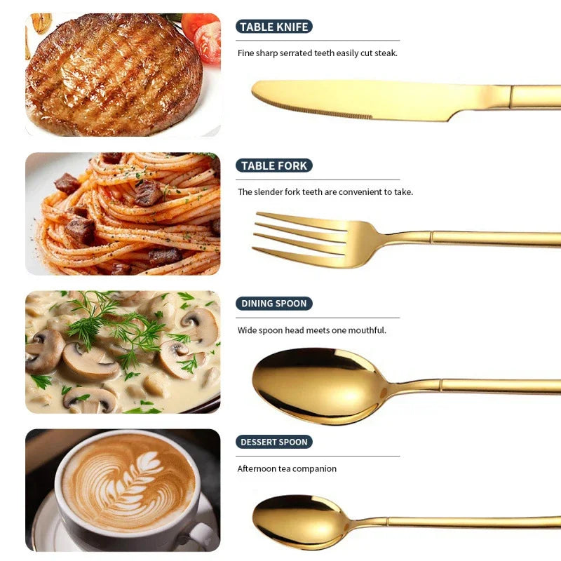 STONEGO Stainless Steel Flatware Set for Dining and Travel