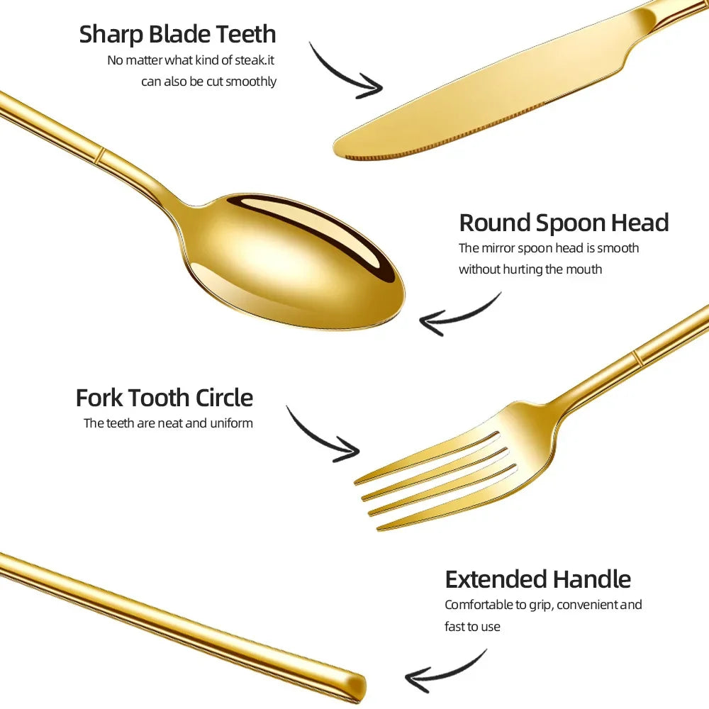 STONEGO Stainless Steel Flatware Set for Dining and Travel