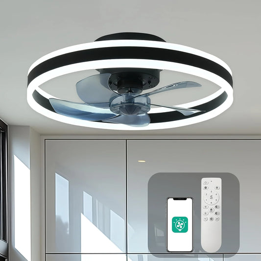 Orison Modern Flush Mount Ceiling Fan With Remote Control