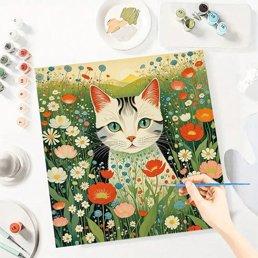 Professional Cat Paint By Numbers Canvas Art Kit For Adults