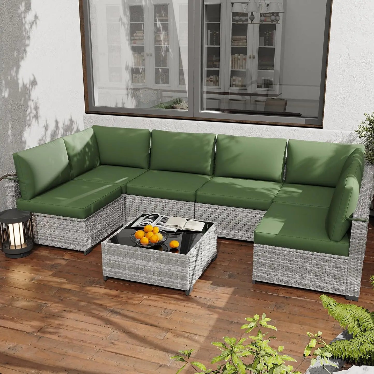 All Weather PE Rattan Modular Patio Sectional Conversation Set