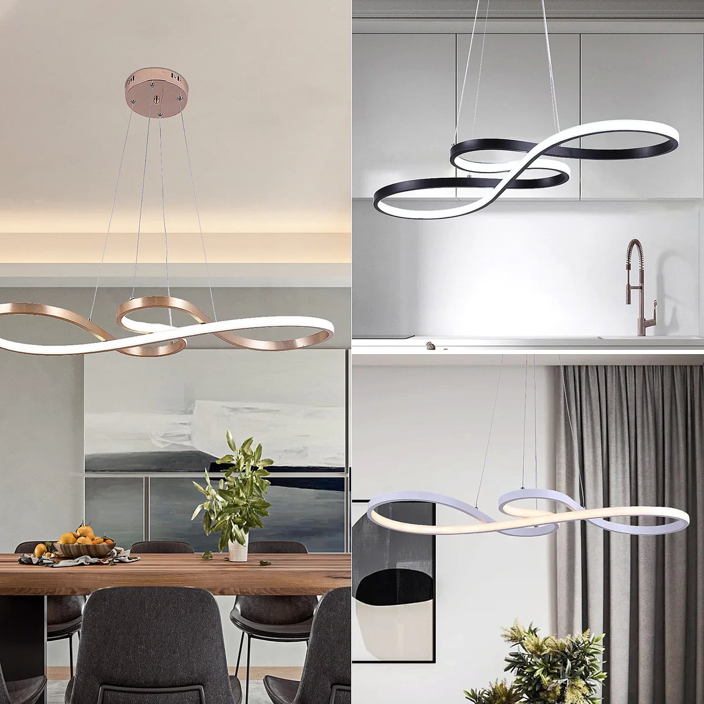 GreeLustr Modern Dimmable Acrylic Chandelier Pendant Light For Dining