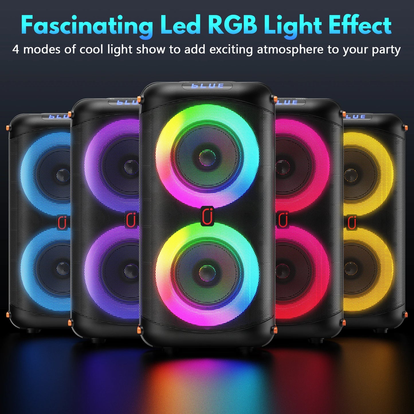 FanFun Portable Bluetooth Karaoke Speaker With Dual Microphones