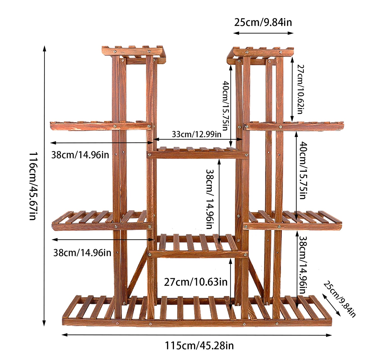 Wisfor Wooden Multi Tier Indoor Plant Flower Pot Stand