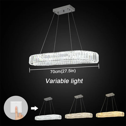 GreeLustr LED Modern Crystal Chandelier Pendant Ceiling Light Fixture