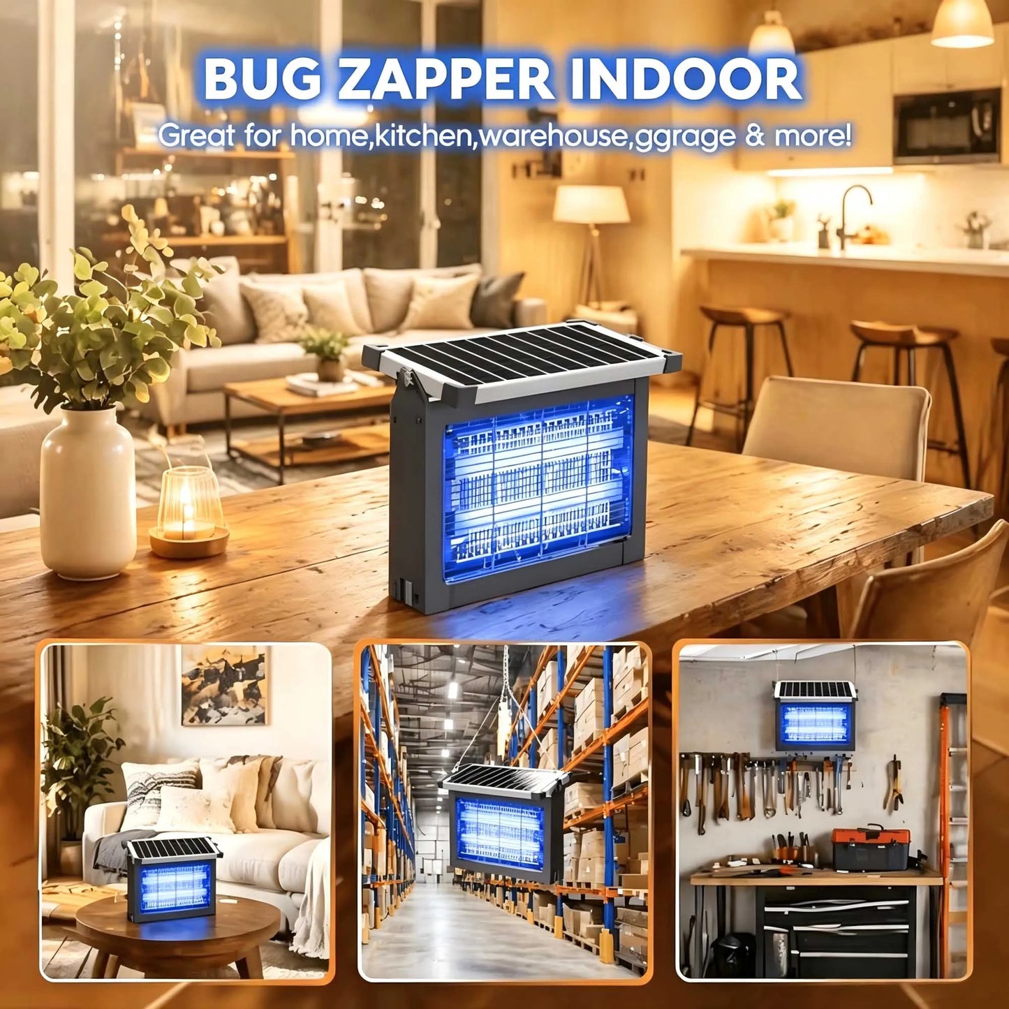 Solar Outdoor Electric Bug Zapper With Automatic Sensor For Gardens