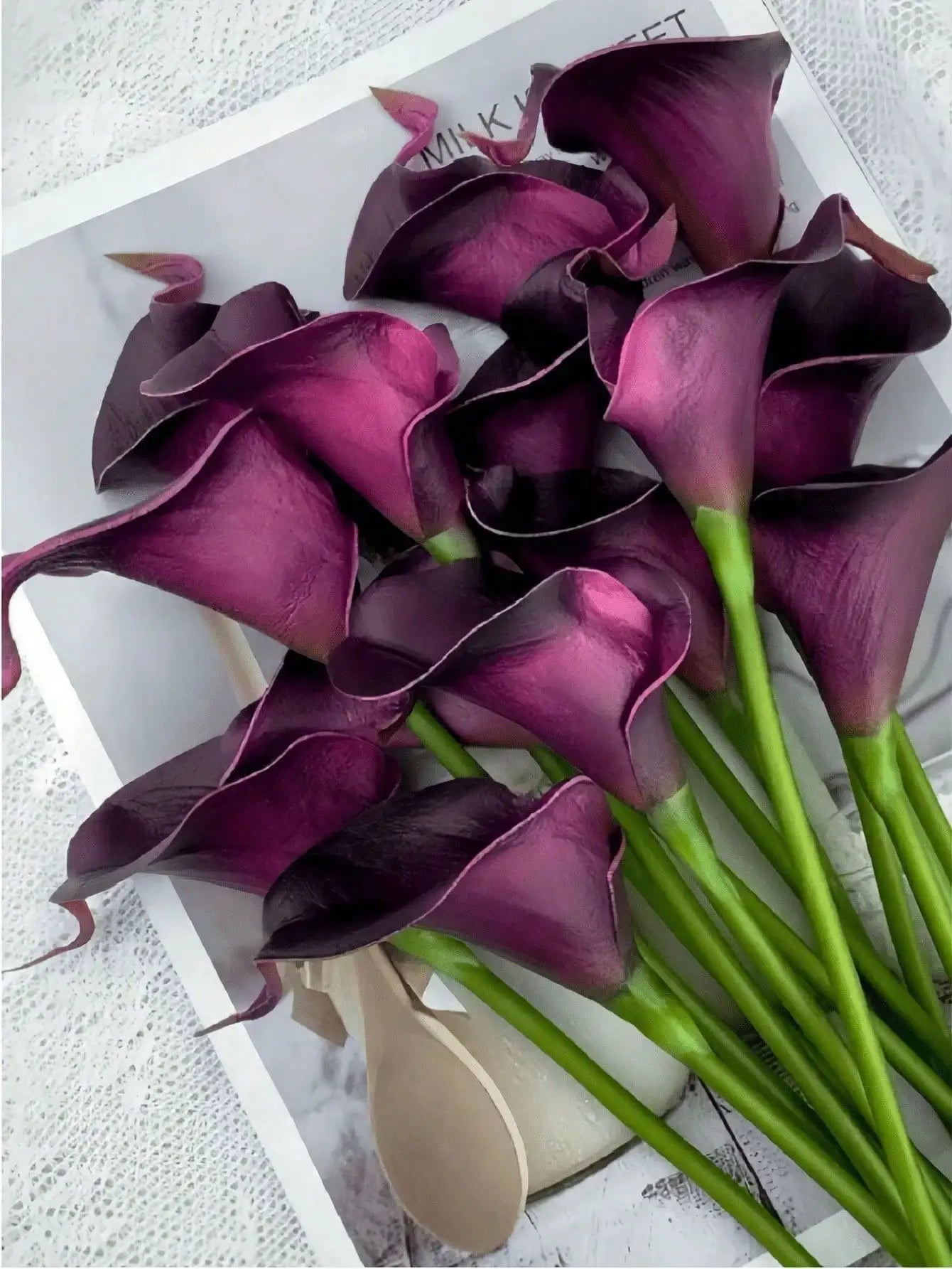 Realistic Artificial Calla Lily Bouquet For Wedding Home Decoration