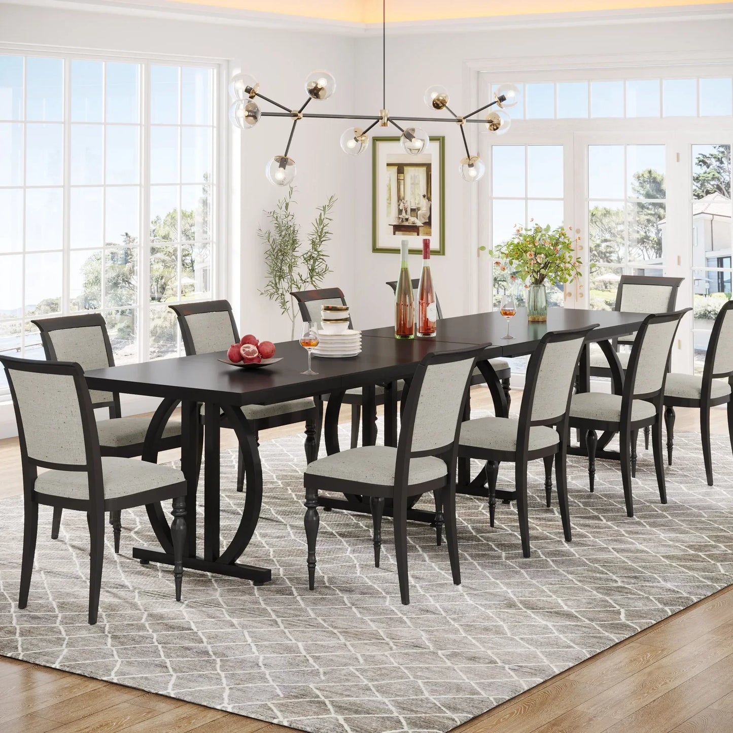 Tribesigns Modern Industrial Dining Table With Sturdy Metal Frame