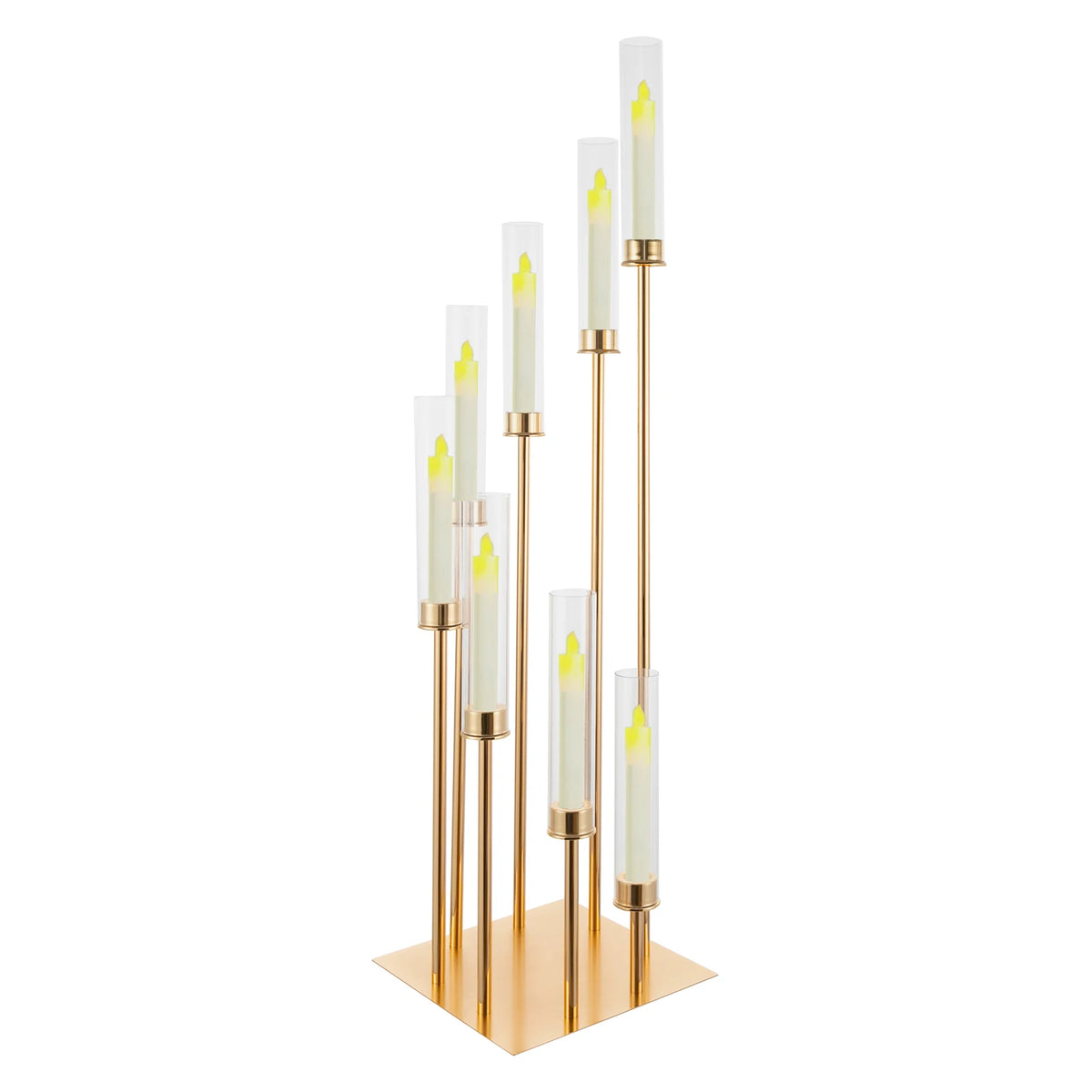 8 Arm Candle Holder Gold Metal Candlestick Centerpieces Upward Spiral Design Candelabra for Home Celebration Wedding