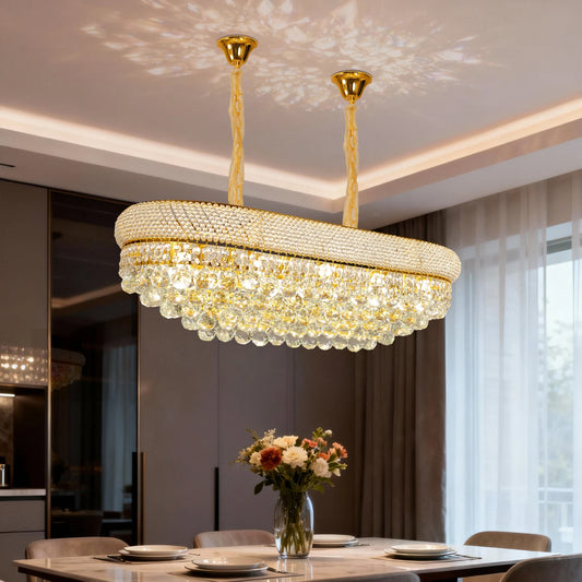 Vrygle Empire Rectangular Crystal Chandelier Dining Room Lighting
