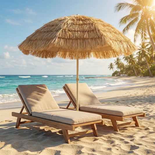 Outsunny Hawaiian Style Tiki Patio Umbrella With Carry Bag