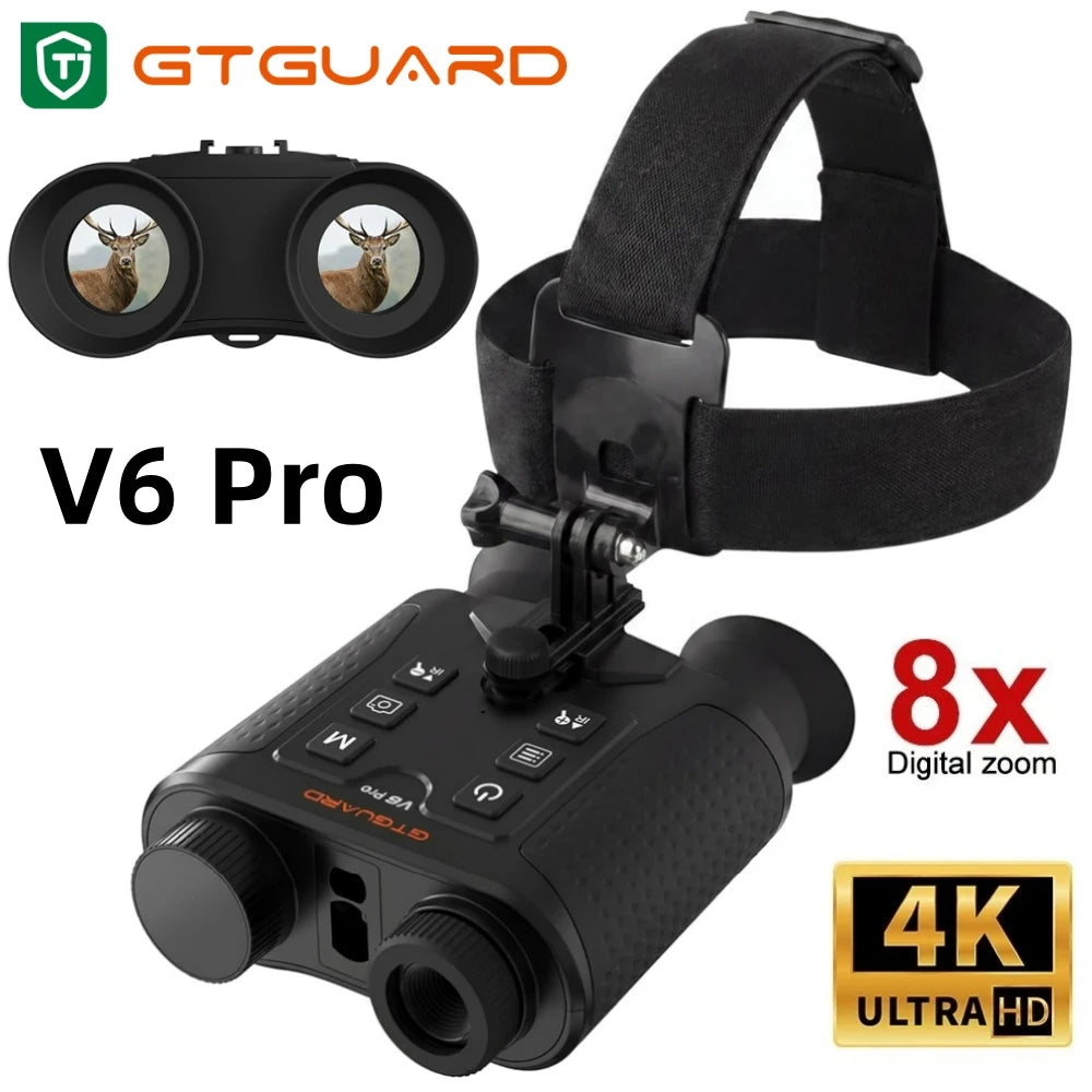 Gtmimedia 4K Night Vision Binoculars 8X Digital Zoom For Hunting