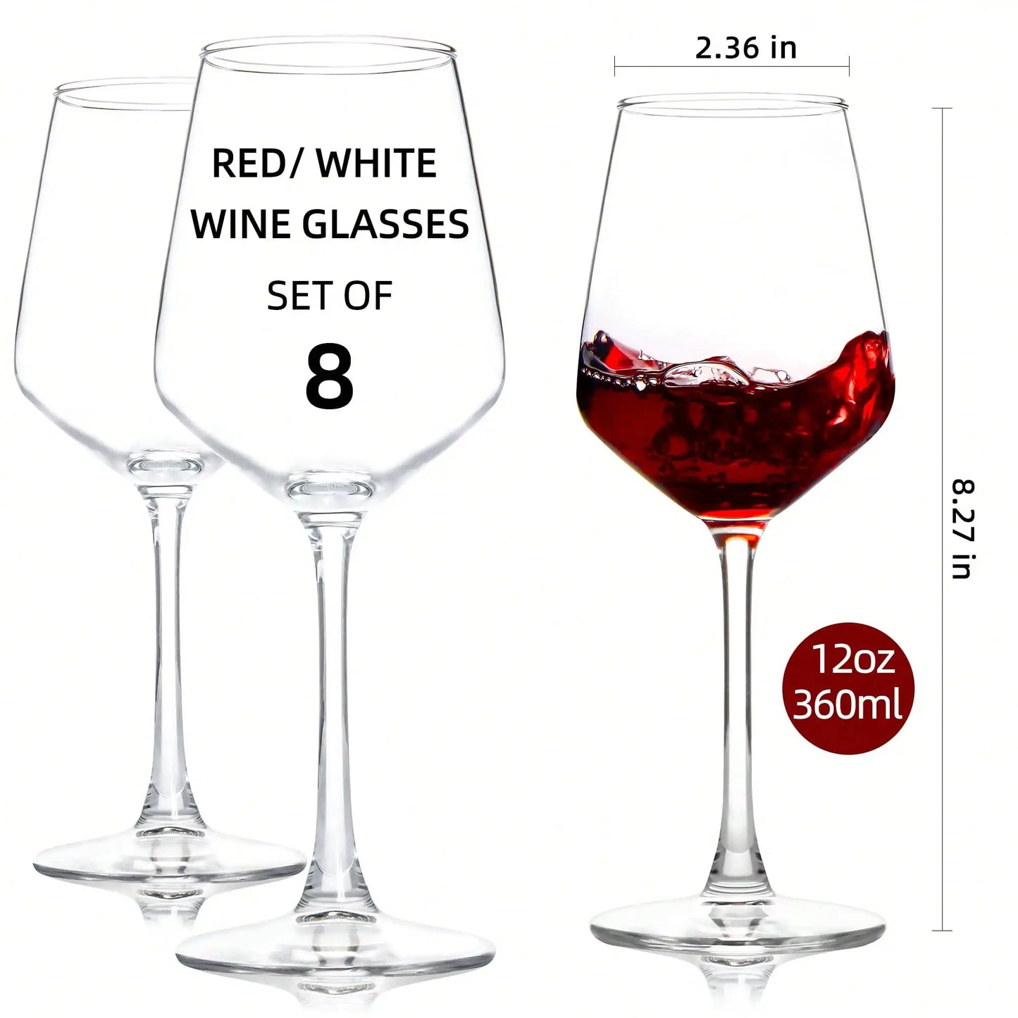 Long Stem Wine Glasses Set Of Six Premium Crystal Goblets