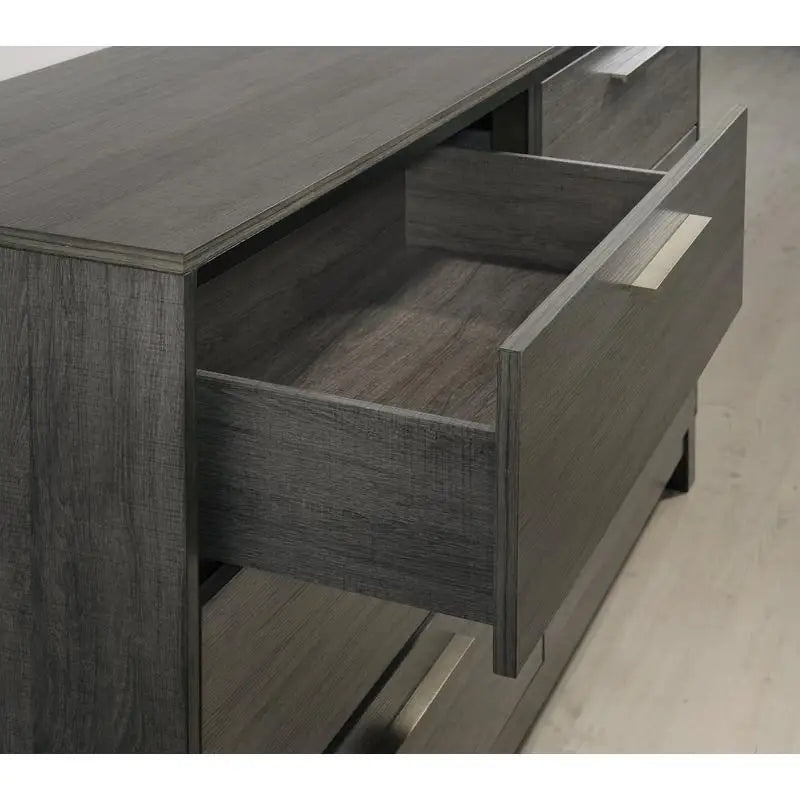 Wood Bedroom Set With Bed Dresser Mirror And Nightstand