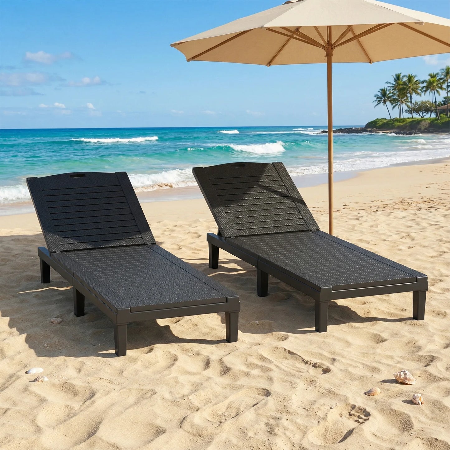 Topincn Adjustable Outdoor Bamboo Lounge Chair And Sun Lounger