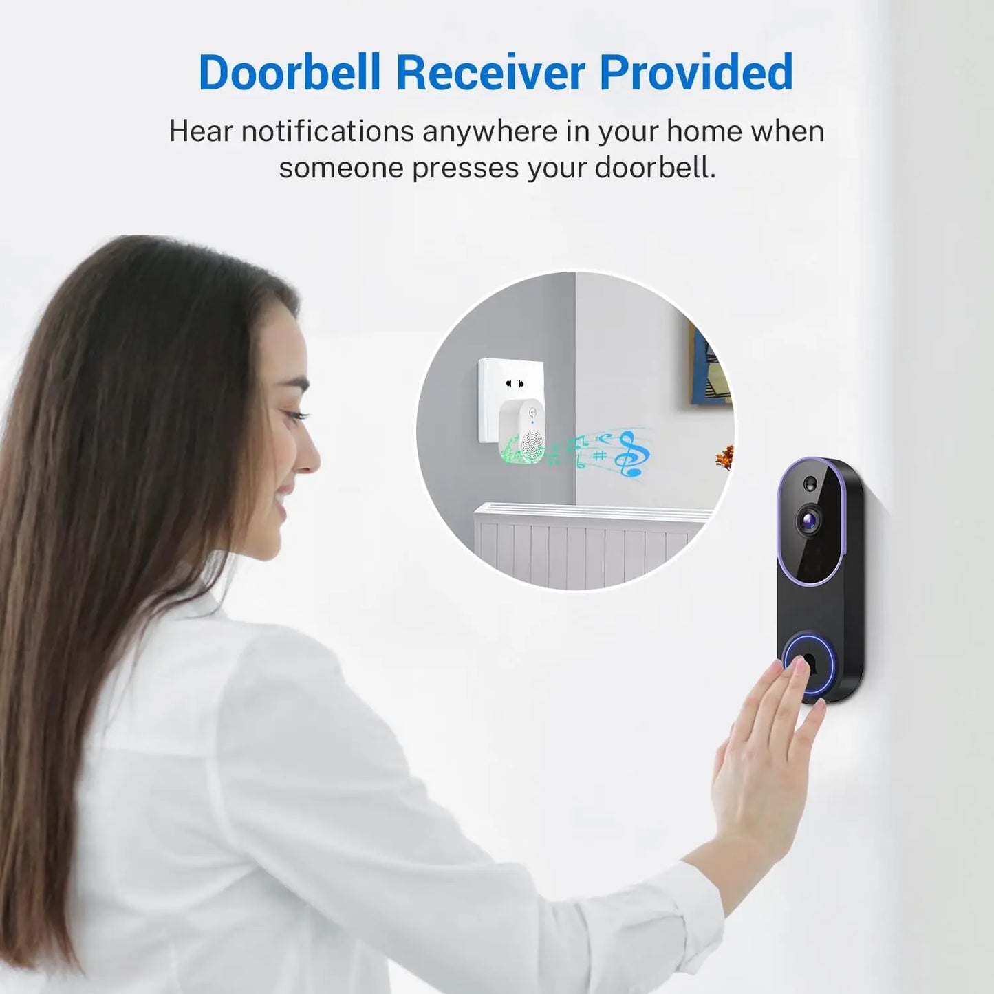 Smart Video Doorbell With AI Human Detection And Night Vision