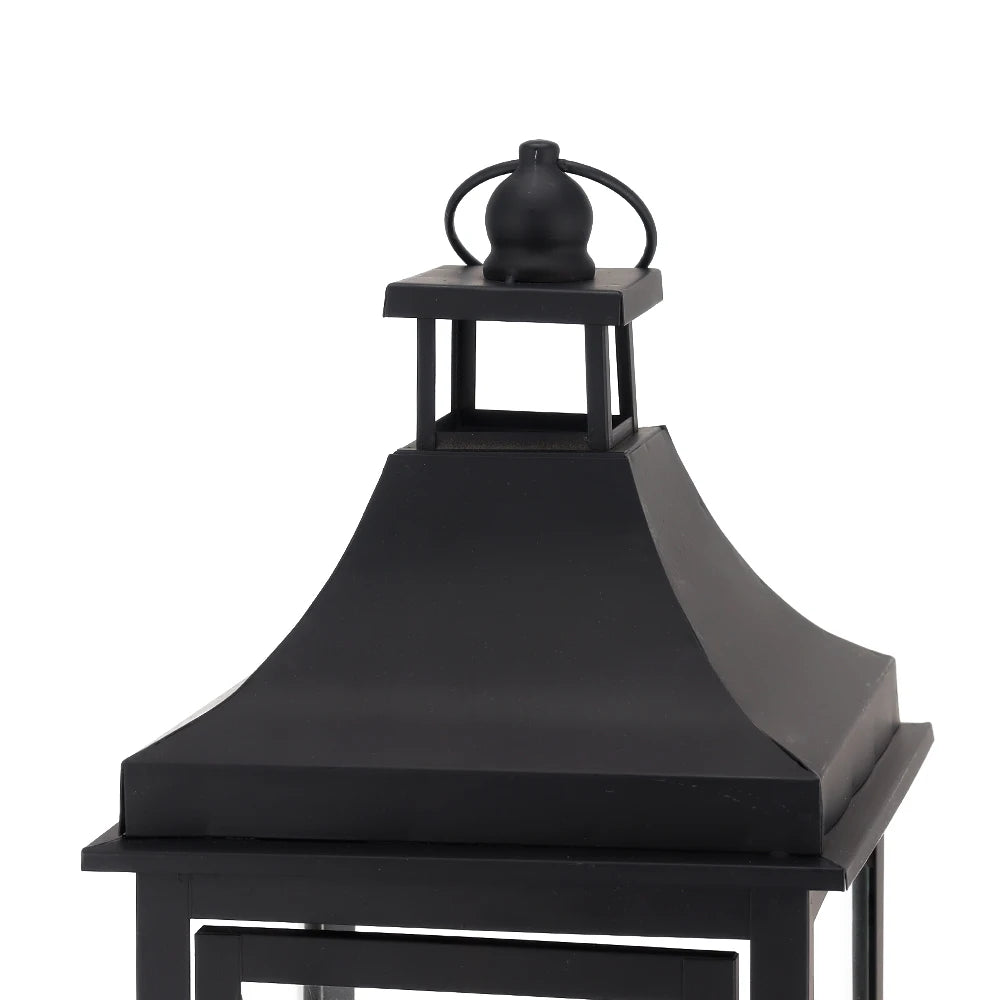 Set of 2 13''&19.5''Tall Outdoor Candle Lanterns Vintage Hanging Tower Lantern Metal Candle Holder