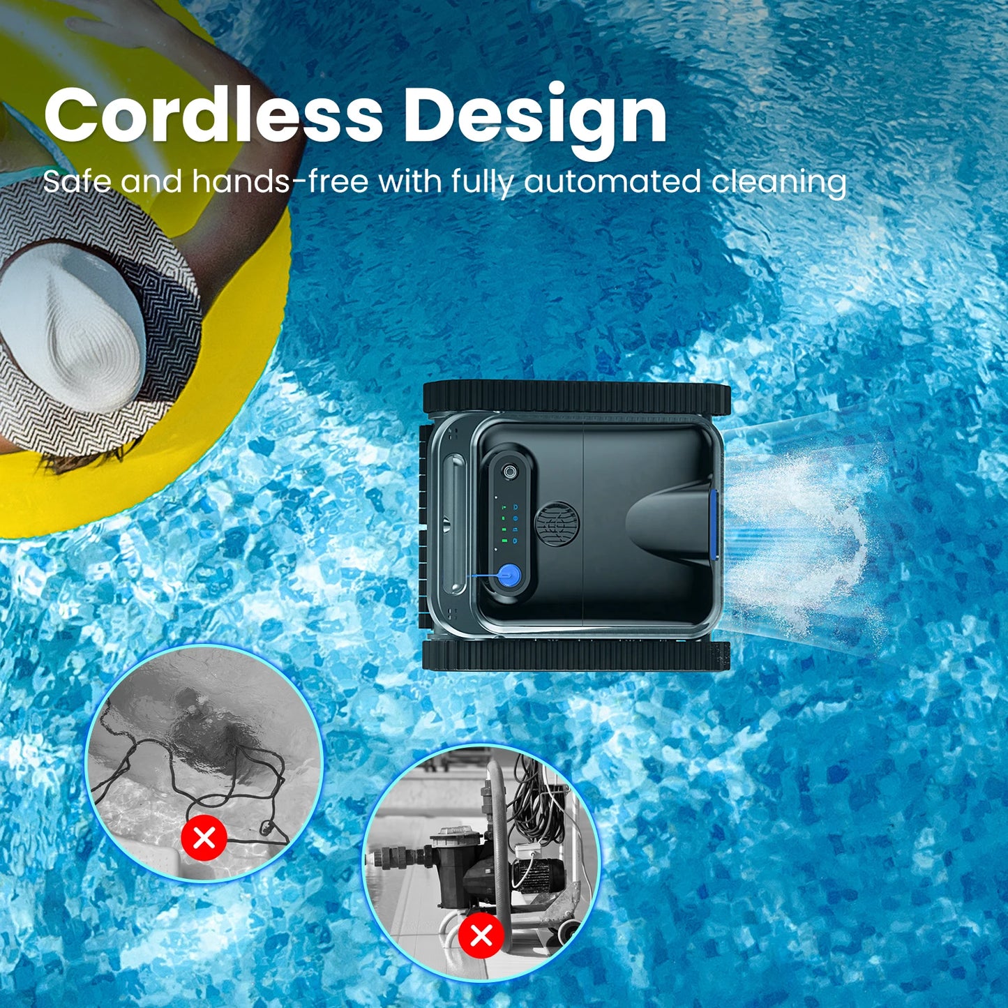 Inse Y50 Cordless Robotic Pool Cleaner With Self Parking