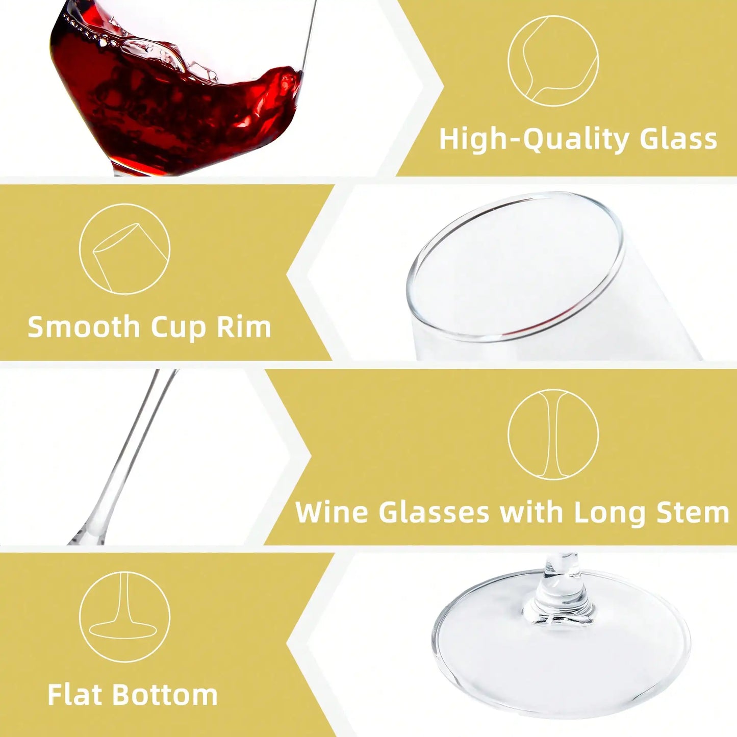 Premium Long Stem Wine Glasses Set For Celebration Events