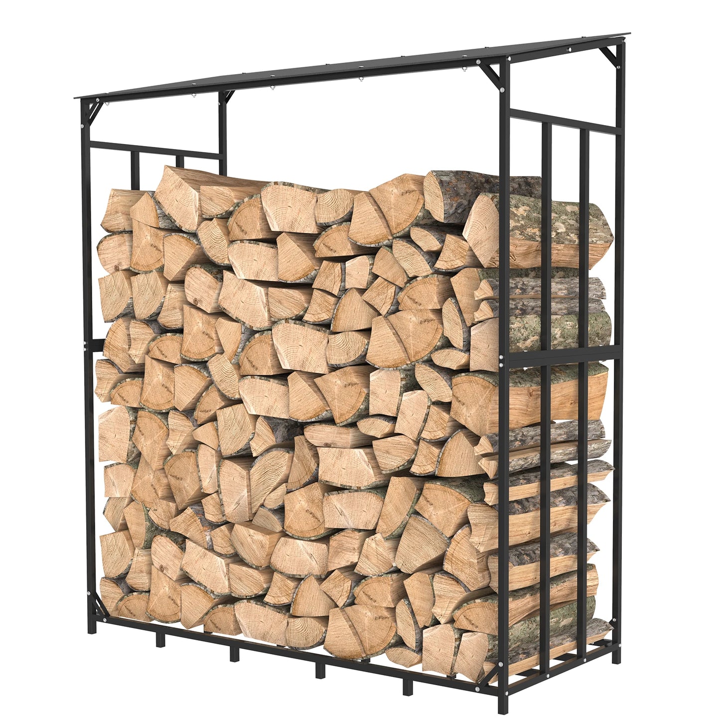 Heavy Duty Outdoor Firewood Storage Rack With Waterproof Cover
