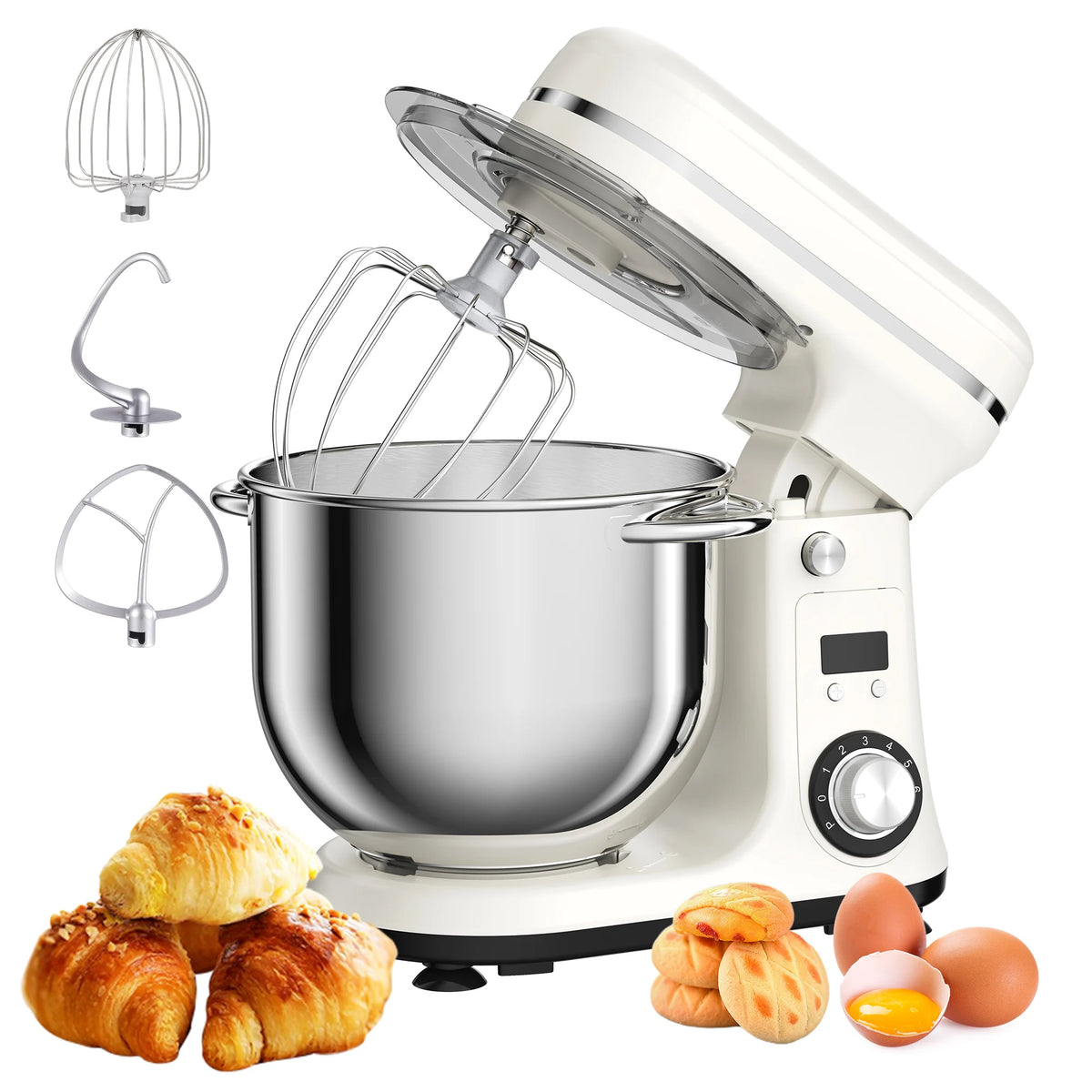 BioloMix Stand Mixer Blender With Whisk And Dough Kneading Attachments